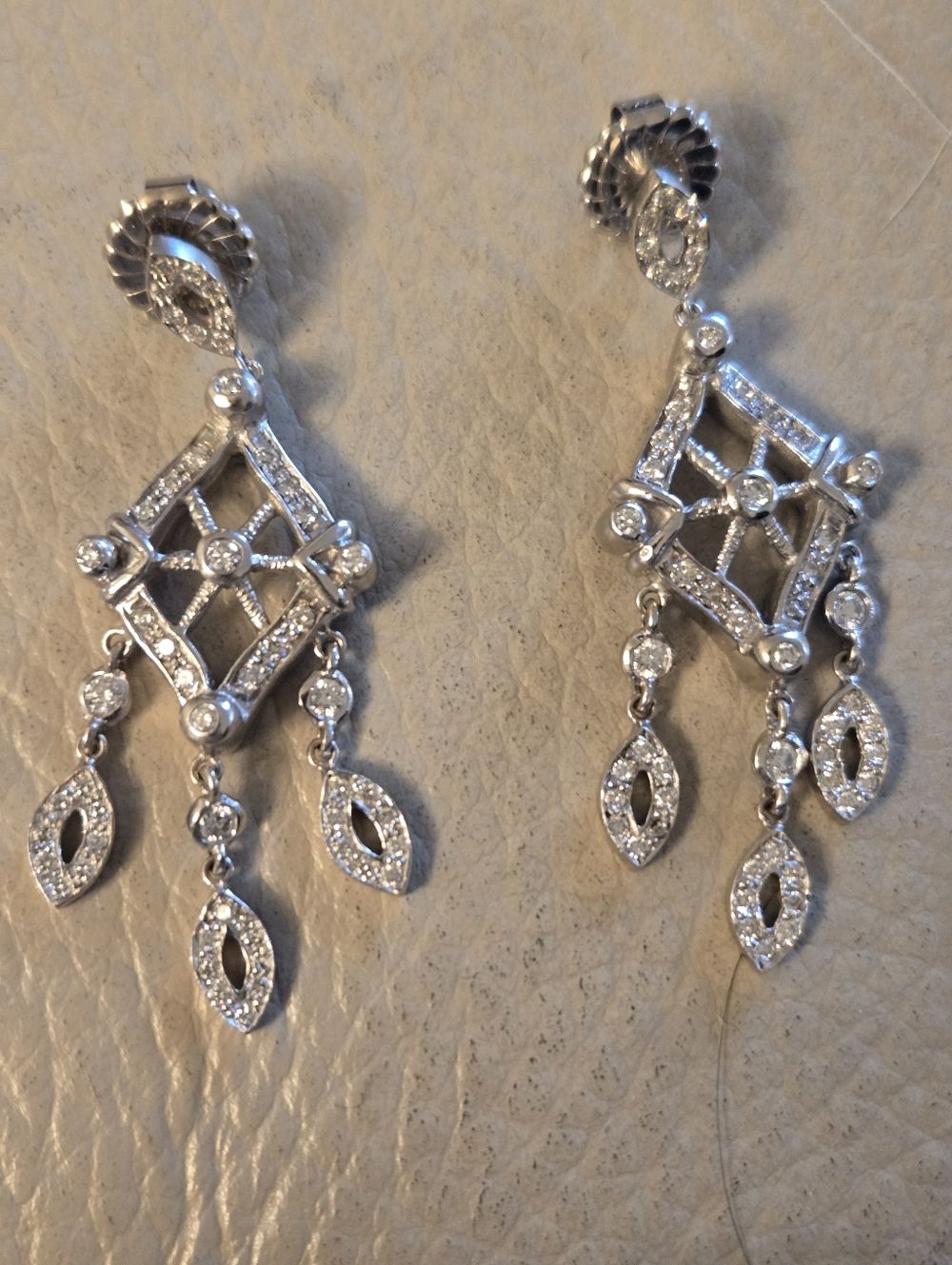 Chandelier Diamond 18K White Gold Drop Earrings